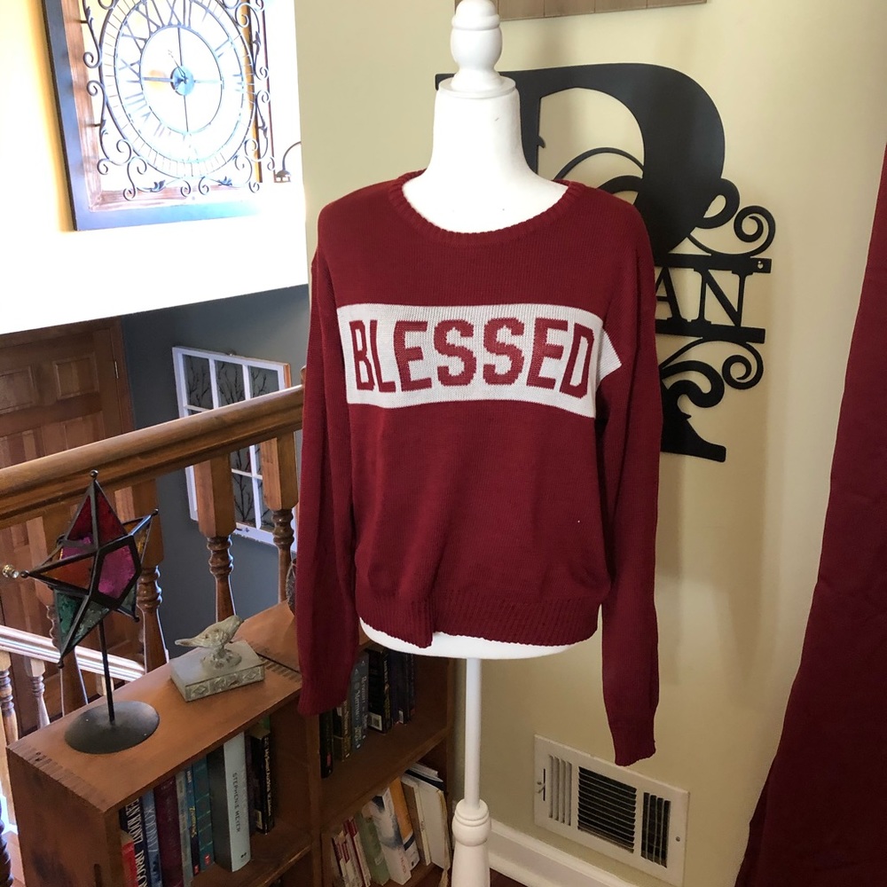 statement sweater - Blessed